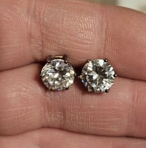 Vintage Sterling Silver 925 CZ Earring Studs